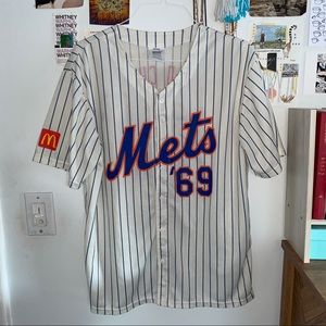 Button Down Mets Jersey